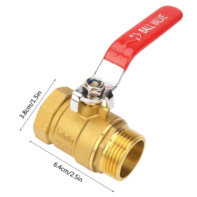 Hilitand Brass Ball Valve,1" DN25 Level Handle Brass Pipe Ball Valve Male and Female Thread - Image 2